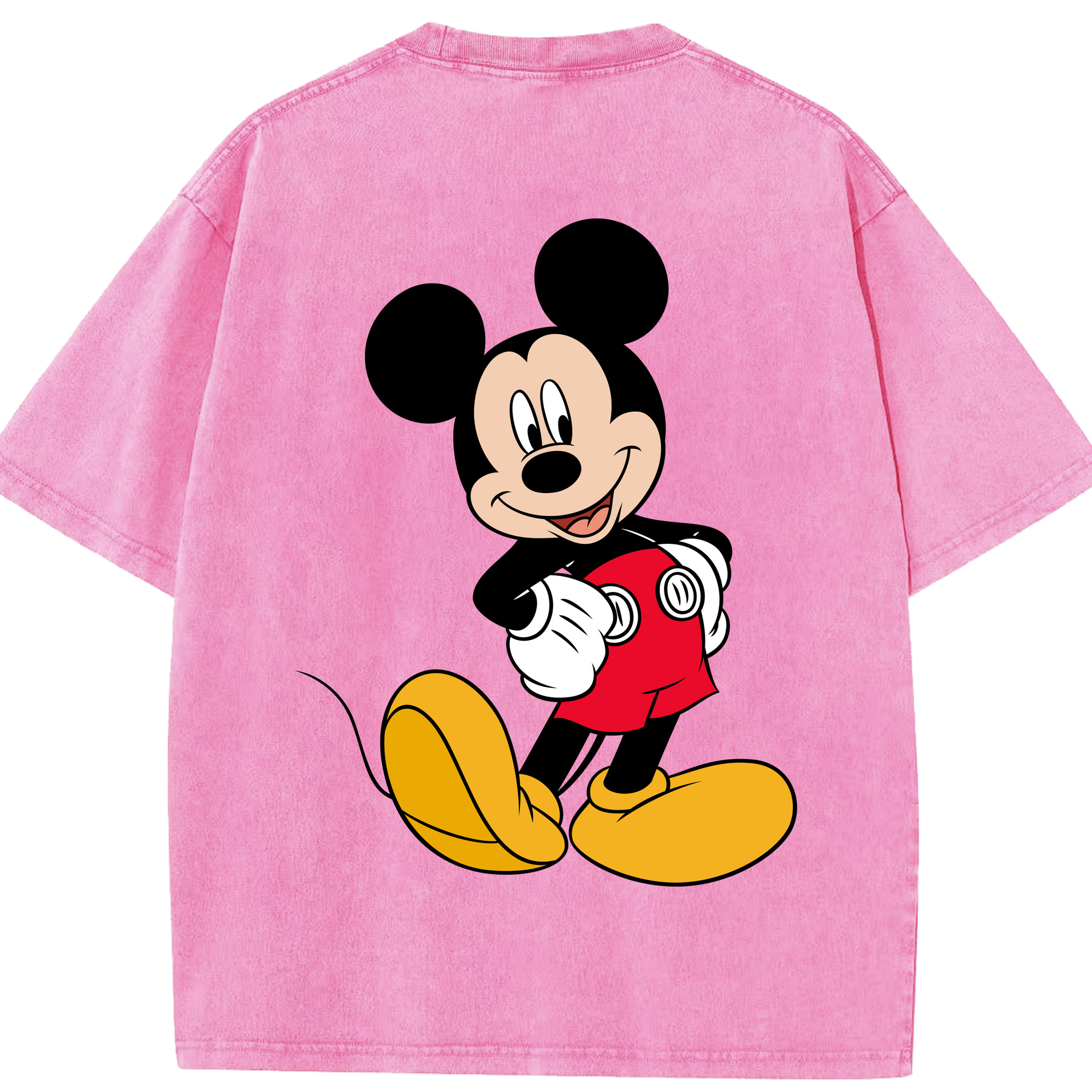 （画像用） ミッキーマウス Mickey Mouse 綿100% ヴィンテージ風 半袖Tシャツ（背面プリント）